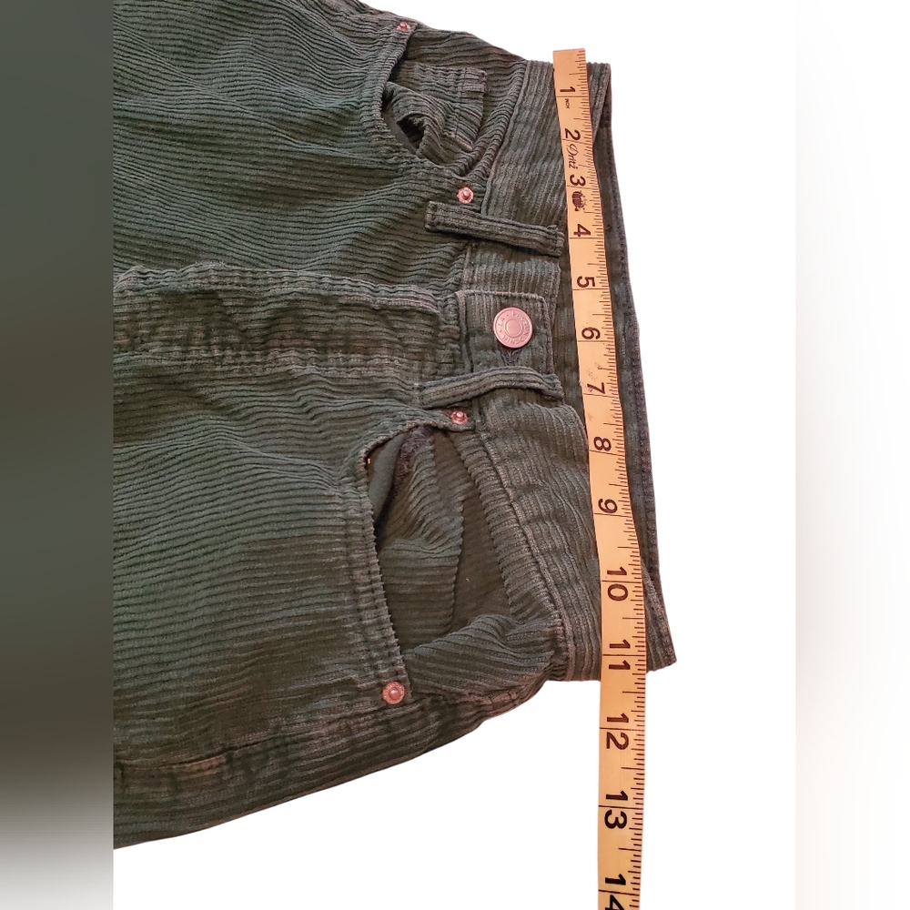 PacSun Green Corduroy Dad Jeans High Rise Button Fly Size: 22 - Picture 7 of 11